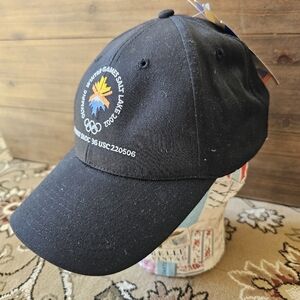 NEW Salt Lake City 2002 Olympic Games baseball cap hat black NWT vintage
